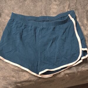 Teal Athletic Shorts with White Trim